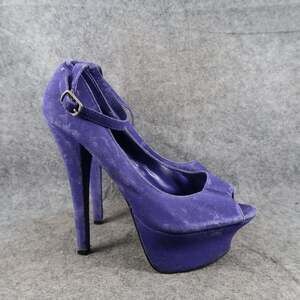 Penny Loves Kenny Shoes Womens 7.5 Platform Stiletto Pumps Heels Peep Toe Strap